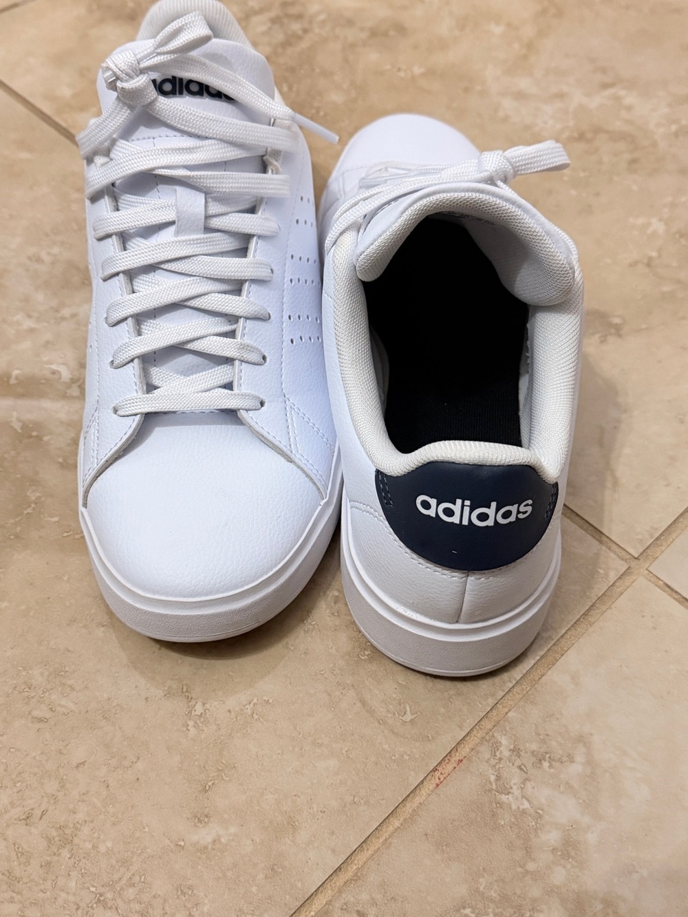 Adidas Advantage 2.0 Low-Top Sneakers with Navy Heel Panel